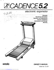 Weslo Cadence 5.2 W/elec Treadmill Manual