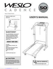 Weslo Cadence 5.0 Treadmill User Manual