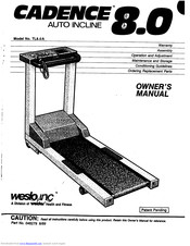Weslo Cadence 8.0a Treadmill Manual
