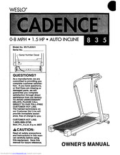 Weslo Cadence 835 An Owner's Manual