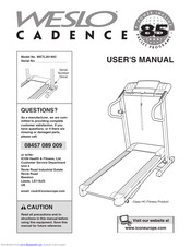 Weslo Cadence 85 User Manual