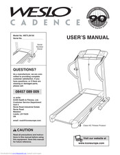 Weslo Cadence 90 Treadmill User Manual