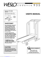 Weslo Cadence 935 Treadmill User Manual