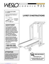 Weslo Cadence 935 Treadmill Livret D'instructions Manual