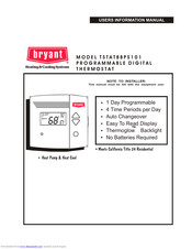 Bryant TSTATBBPS101 User's Information Manual