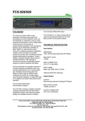 BSS Audio FCS-920 Features
