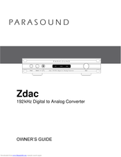 Parasound Zdac Owner's Manual