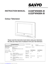 Sanyo CE32FWN5BK-B Instruction Manual
