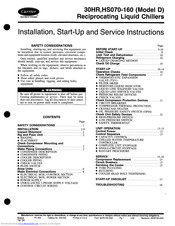 Carrier 30HR090 Installation, Start-Up And Service Instructions Manual