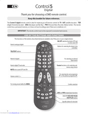CME Control 5 digital remote control Manual