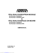 ADTRAN 1200080L1#HS User Manual