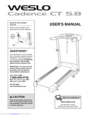 Weslo Cadence5.8 Treadmill User Manual