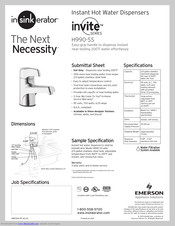 InSinkErator Invite H990-SS Specifications