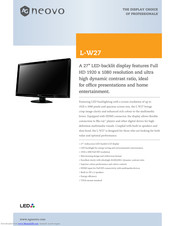 AG Neovo L-W27 Specifications