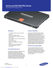 Samsung 840 PRO Series Technical Specifications