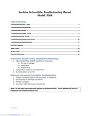 Aprilaire 1730A Troubleshooting Manual