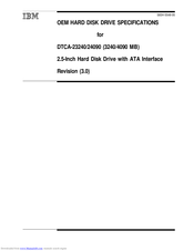 IBM DTCA-24090 - Travelstar 4.1 GB Hard Drive Specifications