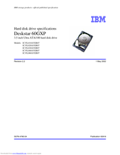 IBM Deskstar IC35L060AVER07 Specifications