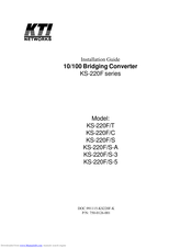Kti Networks KS-220F/T Installation Manual