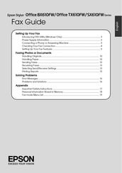 Epson OfficeSX610FW Series Fax Manual