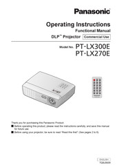 Panasonic PT-LX270E Operating Instructions Manual