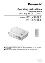 Panasonic PT-LX270EA Operating Instructions Manual