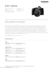 Olympus E M1 1240 Kit Specifications