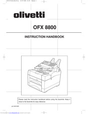 Olivetti OFX8800 Instruction Handbook Manual