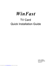 Leadtek WinFast TV2000 XP Global Quick Installation Manual