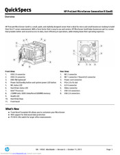 Hp ProLiant MicroServer Generation 8 Specification