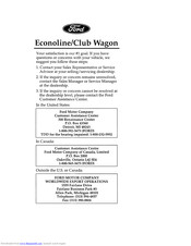 Ford Econoline/Club Wagon E-150 Owner's Manual