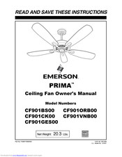 Emerson PRIMA CF901GES00 Owner's Manual