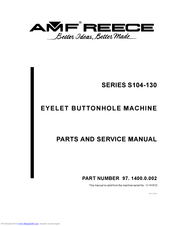 AMF REECE S100 Parts And Service Manual