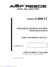 Amf MODEL S-4000 LT Parts And Service Manual