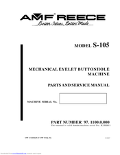 AMF REECE S-105 Parts And Service Manual