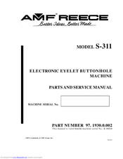 Amf REECE S-311 Parts And Service Manual
