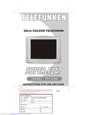 Telefunken SUPER-FLAT TTV-29D Insrtructions For Use And Care