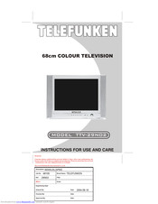 Telefunken TTV-29N02 Insrtructions For Use And Care