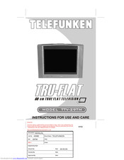 Telefunken TRU-FLAT TTV-29TM Insrtructions For Use And Care