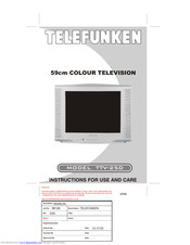 Telefunken TTV-25D Insrtructions For Use And Care