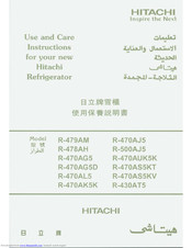 Hitachi R-470AK5K Use And Care Instructions Manual