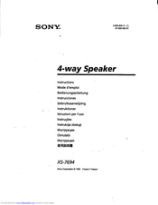 Sony XS-7694 Instructions Manual