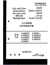 Hitachi R-660EG3 Use And Care Instructions Manual