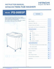 Hitachi Twin-tub PS-99BSP Instruction Manual