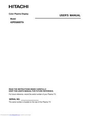 Hitachi 42PD580DTA User Manual