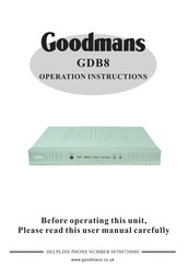 Goodmans GDB8 Operation Instructions Manual