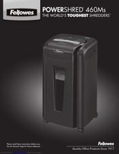 Fellowes 460Ms Quick Manual