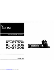 ICOM IC-2700H Instruction Manual