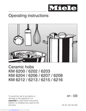 Miele KM 6213 Operating Instructions Manual