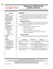Adaptive AlphaPremiere 9000 Series Installation Instructions Manual